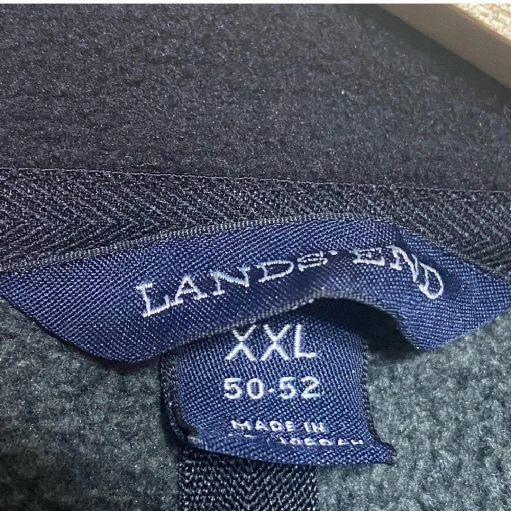 Lands’ End Polartec Gray Fleece 2 Side Pocket Jacket Front Zip Men Size XXL